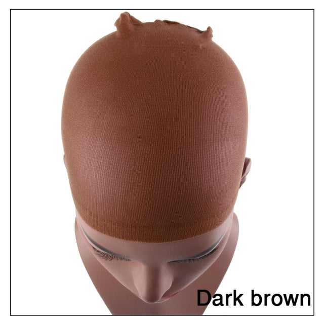 Alileader 2Pcs High Quality Wig Cap Brown Stocking Cap To Christmas Cosplay Wig Caps Stocking Elastic Liner Mesh For Making Wigs