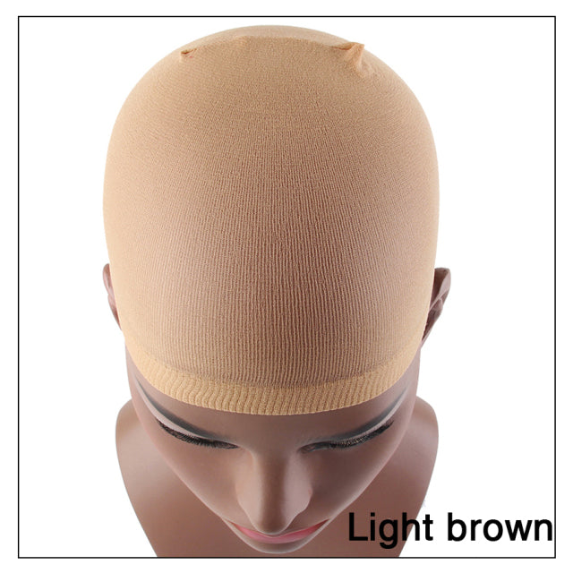 Alileader 2Pcs High Quality Wig Cap Brown Stocking Cap To Christmas Cosplay Wig Caps Stocking Elastic Liner Mesh For Making Wigs