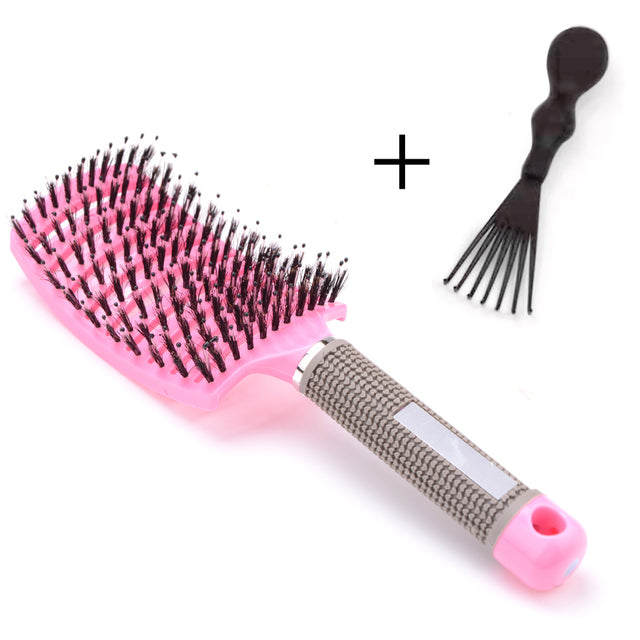 Girls Hair Scalp Massage Comb Hairbrush Bristle Nylon Women Wet Curly Detangle Hair Brush for Salon Hairdressing Styling Tools