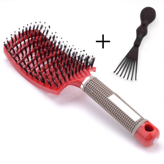 Girls Hair Scalp Massage Comb Hairbrush Bristle Nylon Women Wet Curly Detangle Hair Brush for Salon Hairdressing Styling Tools