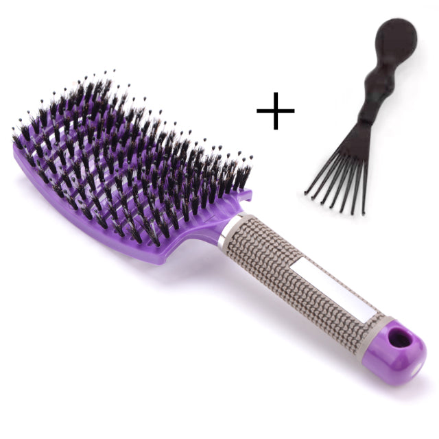 Girls Hair Scalp Massage Comb Hairbrush Bristle Nylon Women Wet Curly Detangle Hair Brush for Salon Hairdressing Styling Tools