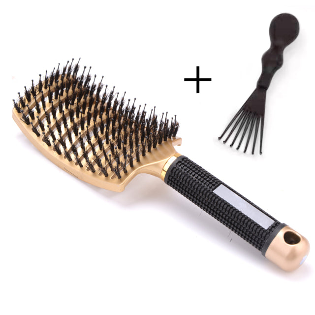 Girls Hair Scalp Massage Comb Hairbrush Bristle Nylon Women Wet Curly Detangle Hair Brush for Salon Hairdressing Styling Tools