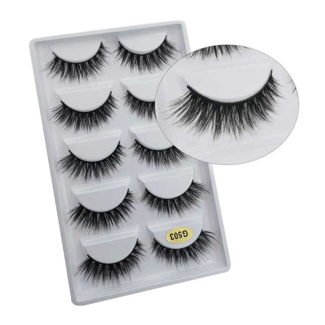 10/5 Pairs 3D Faux Mink Eyelashes Natural Thick Long False Eyelashes Dramatic Fake Lashes Makeup Extension Faux Cils maquiagem