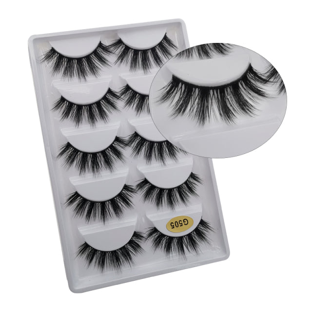 10/5 Pairs 3D Faux Mink Eyelashes Natural Thick Long False Eyelashes Dramatic Fake Lashes Makeup Extension Faux Cils maquiagem