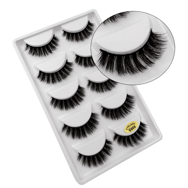 10/5 Pairs 3D Faux Mink Eyelashes Natural Thick Long False Eyelashes Dramatic Fake Lashes Makeup Extension Faux Cils maquiagem