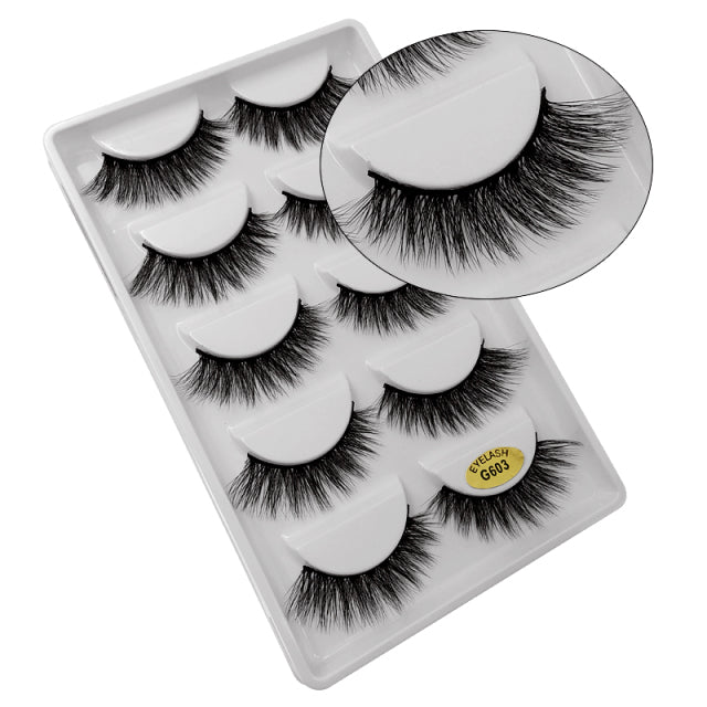 10/5 Pairs 3D Faux Mink Eyelashes Natural Thick Long False Eyelashes Dramatic Fake Lashes Makeup Extension Faux Cils maquiagem