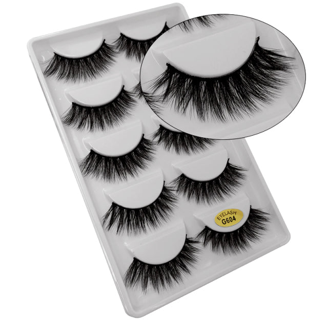 10/5 Pairs 3D Faux Mink Eyelashes Natural Thick Long False Eyelashes Dramatic Fake Lashes Makeup Extension Faux Cils maquiagem