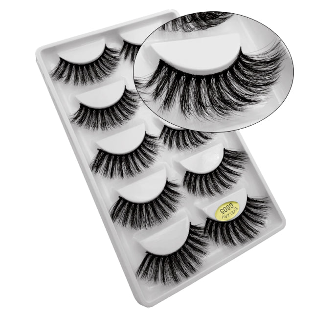 10/5 Pairs 3D Faux Mink Eyelashes Natural Thick Long False Eyelashes Dramatic Fake Lashes Makeup Extension Faux Cils maquiagem