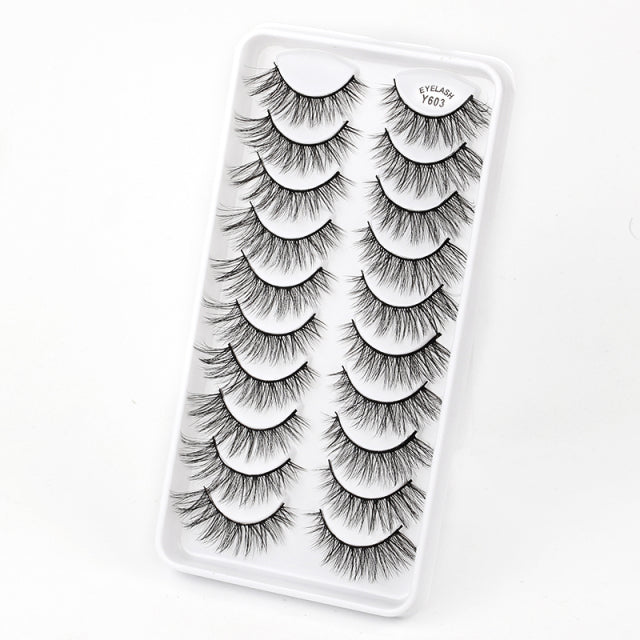 10/5 Pairs 3D Faux Mink Eyelashes Natural Thick Long False Eyelashes Dramatic Fake Lashes Makeup Extension Faux Cils maquiagem