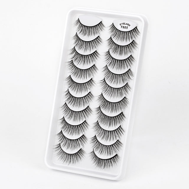 10/5 Pairs 3D Faux Mink Eyelashes Natural Thick Long False Eyelashes Dramatic Fake Lashes Makeup Extension Faux Cils maquiagem