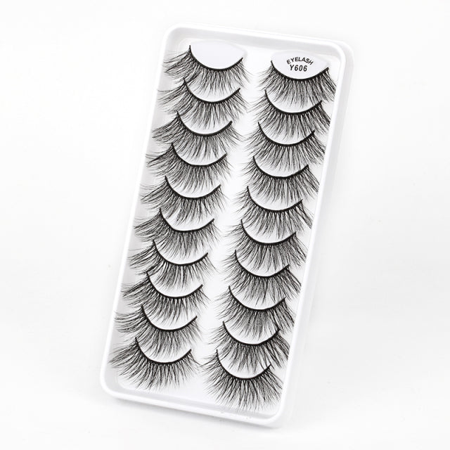 10/5 Pairs 3D Faux Mink Eyelashes Natural Thick Long False Eyelashes Dramatic Fake Lashes Makeup Extension Faux Cils maquiagem