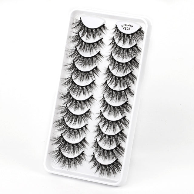 10/5 Pairs 3D Faux Mink Eyelashes Natural Thick Long False Eyelashes Dramatic Fake Lashes Makeup Extension Faux Cils maquiagem